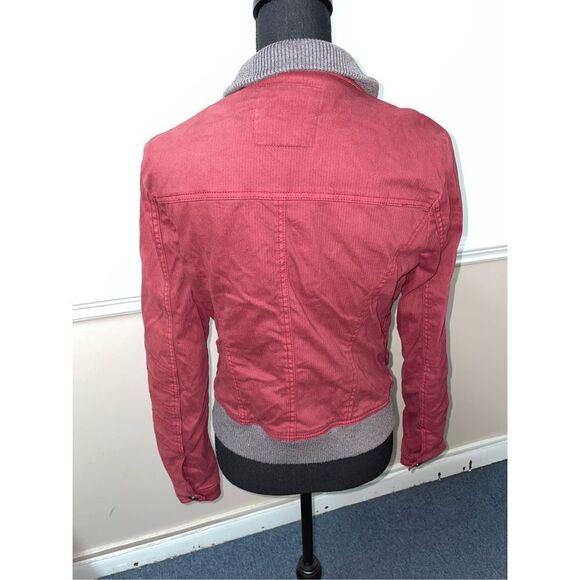 Free People Burgundy Bomber Jacket Size 6 - Picture 5 of 7